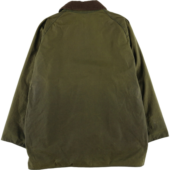 1990'S Barbour Beaufort 3 Warrant Oiled Hunting Jacket, Made in England, C44, Men's Size L cotton Khaki type Vintage Second Hand