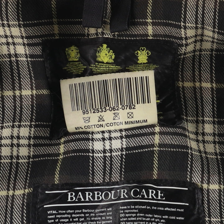 1990'S Barbour Beaufort 3 Warrant Oiled Hunting Jacket, Made in England, C44, Men's Size L cotton Khaki type Vintage Second Hand