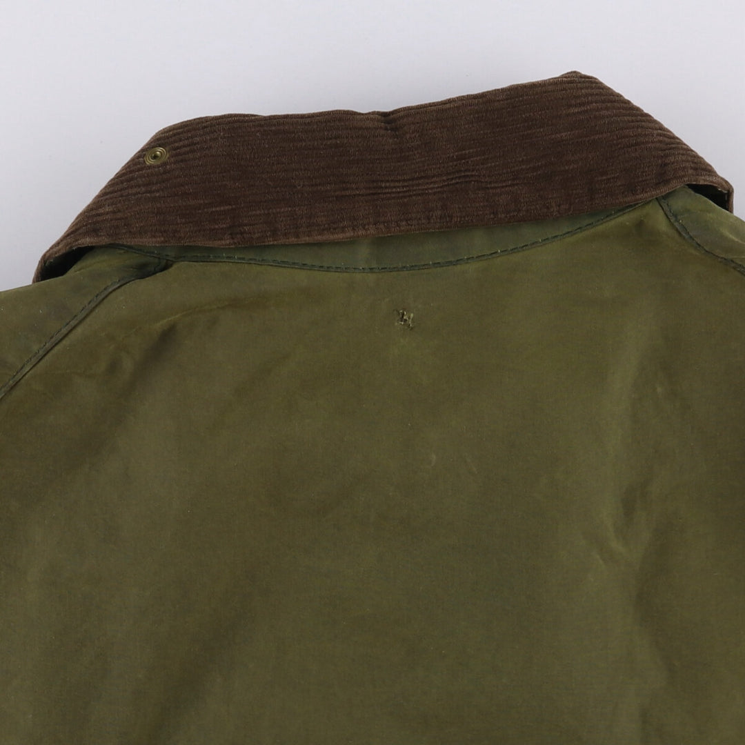 1990'S Barbour Beaufort 3 Warrant Oiled Hunting Jacket, Made in England, C44, Men's Size L cotton Khaki type Vintage Second Hand