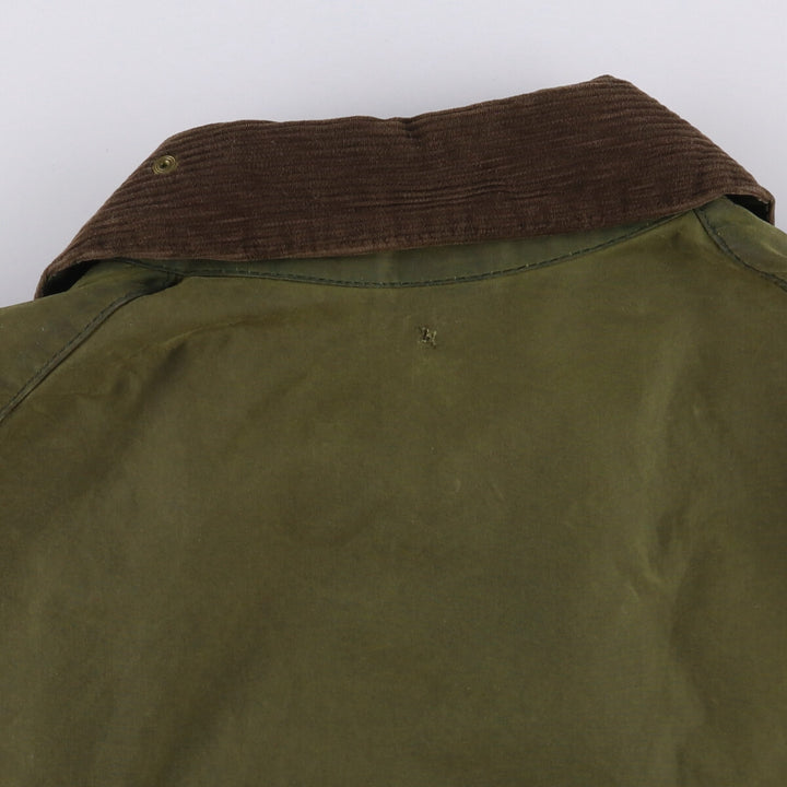 1990'S Barbour Beaufort 3 Warrant Oiled Hunting Jacket, Made in England, C44, Men's Size L cotton Khaki type Vintage Second Hand