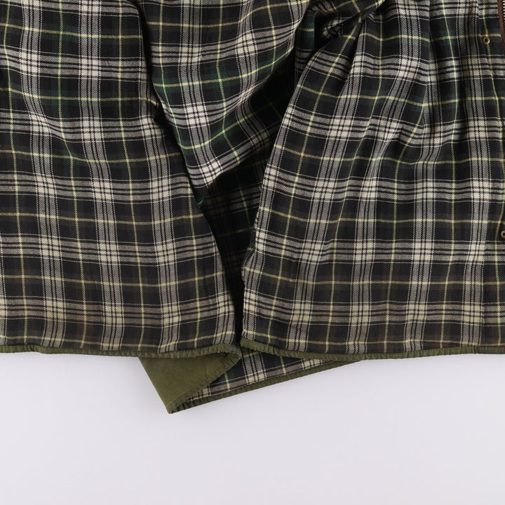 1990'S Barbour Beaufort 3 Warrant Oiled Hunting Jacket, Made in England, C44, Men's Size L cotton Khaki type Vintage Second Hand