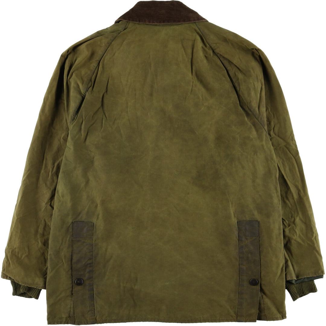 2000'S Barbour Bedale 3 Warrant Waxed Cotton Oiled Jacket, Made in England, C38, Men's Size M cotton Khaki type Vintage Second Hand