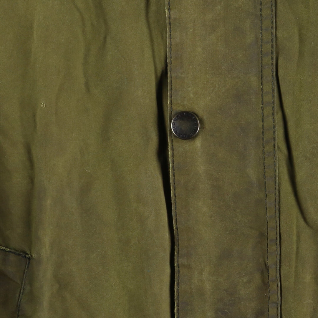 2000'S Barbour Bedale 3 Warrant Waxed Cotton Oiled Jacket, Made in England, C38, Men's Size M cotton Khaki type Vintage Second Hand