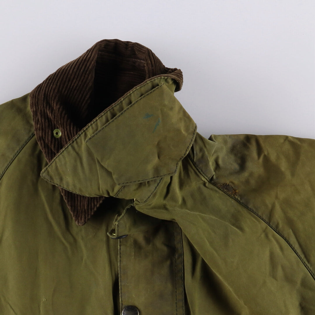 2000'S Barbour Bedale 3 Warrant Waxed Cotton Oiled Jacket, Made in England, C38, Men's Size M cotton Khaki type Vintage Second Hand