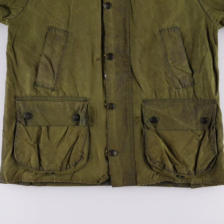 2000'S Barbour Bedale 3 Warrant Waxed Cotton Oiled Jacket, Made in England, C38, Men's Size M cotton Khaki type Vintage Second Hand