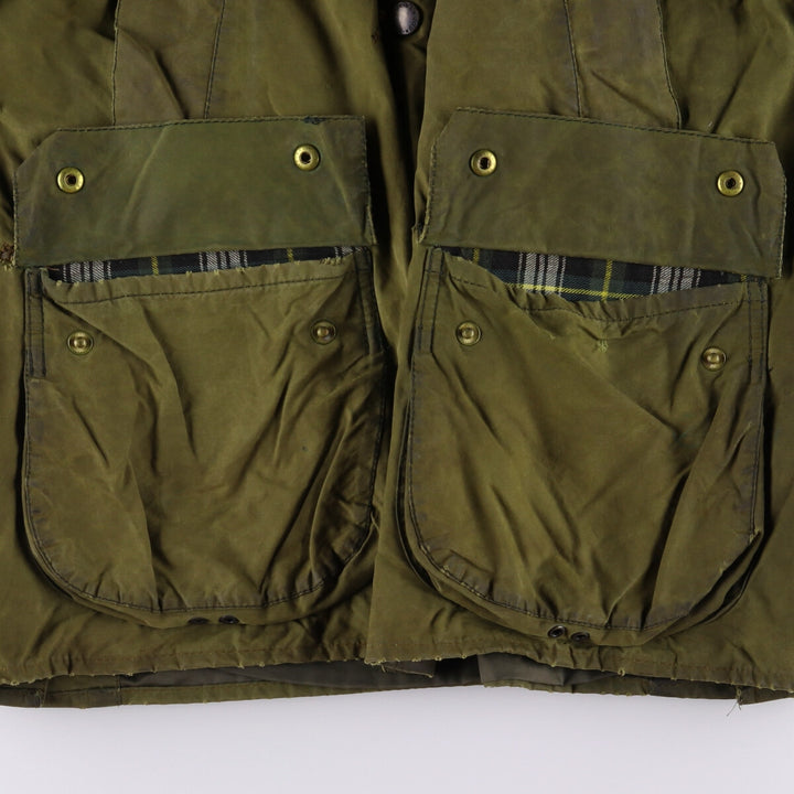 2000'S Barbour Bedale 3 Warrant Waxed Cotton Oiled Jacket, Made in England, C38, Men's Size M cotton Khaki type Vintage Second Hand