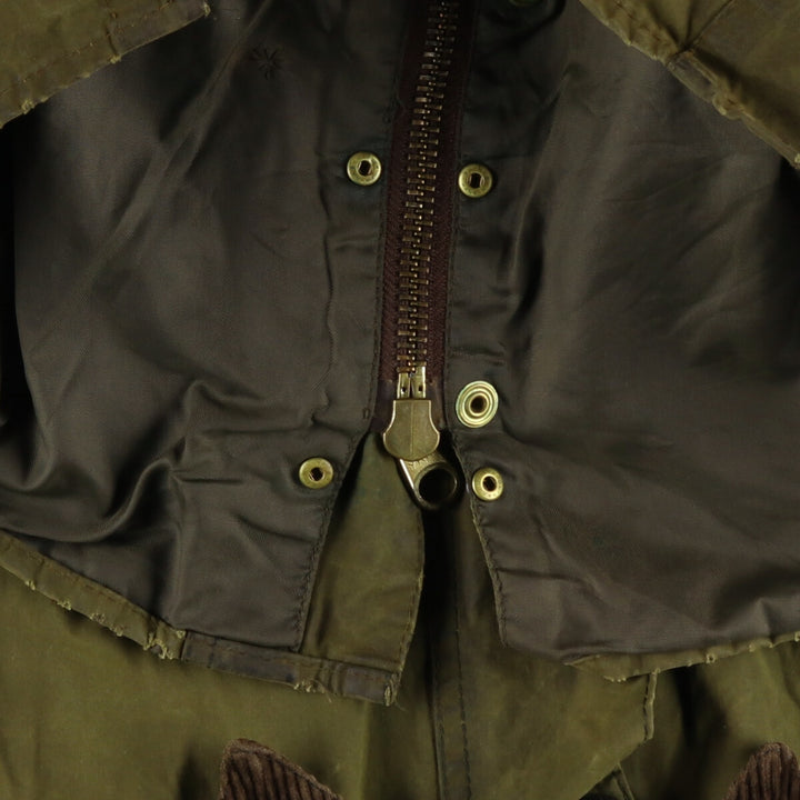 2000'S Barbour Bedale 3 Warrant Waxed Cotton Oiled Jacket, Made in England, C38, Men's Size M cotton Khaki type Vintage Second Hand