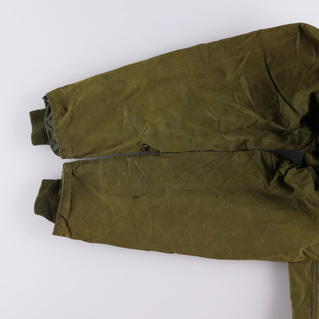 2000'S Barbour Bedale 3 Warrant Waxed Cotton Oiled Jacket, Made in England, C38, Men's Size M cotton Khaki type Vintage Second Hand