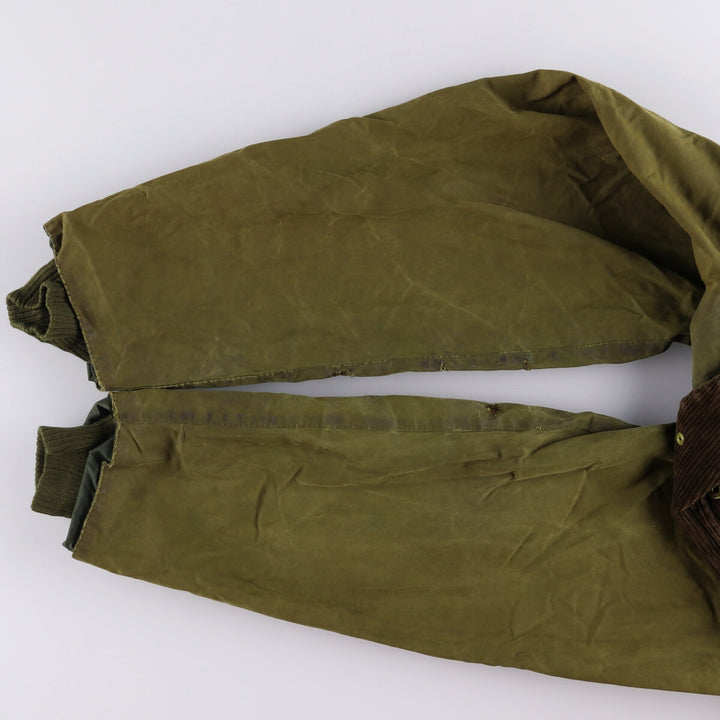 2000'S Barbour Bedale 3 Warrant Waxed Cotton Oiled Jacket, Made in England, C38, Men's Size M cotton Khaki type Vintage Second Hand