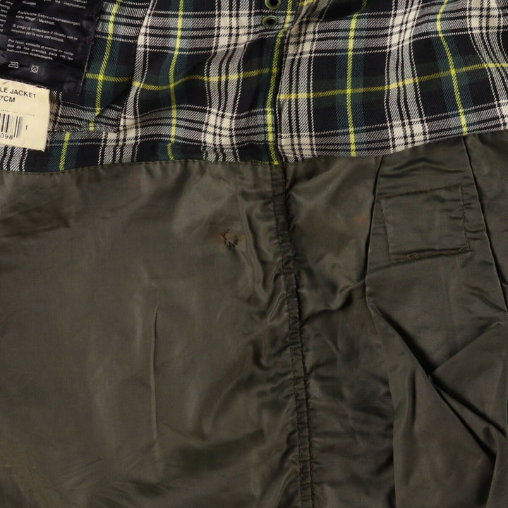 2000'S Barbour Bedale 3 Warrant Waxed Cotton Oiled Jacket, Made in England, C38, Men's Size M cotton Khaki type Vintage Second Hand