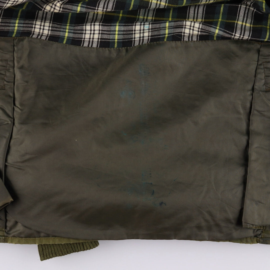 2000'S Barbour Bedale 3 Warrant Waxed Cotton Oiled Jacket, Made in England, C38, Men's Size M cotton Khaki type Vintage Second Hand