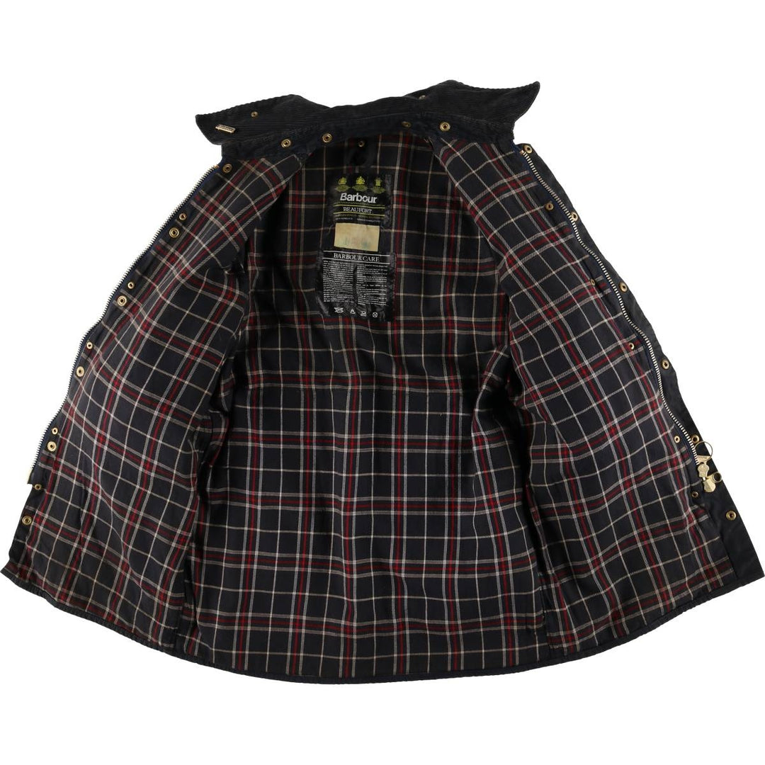 Vintage Barbour Beaufort 3rd Warrant Badged Oiled Hunting Jacket, Made in the UK, C38, Men's Size M cotton black type Vintage Second Hand