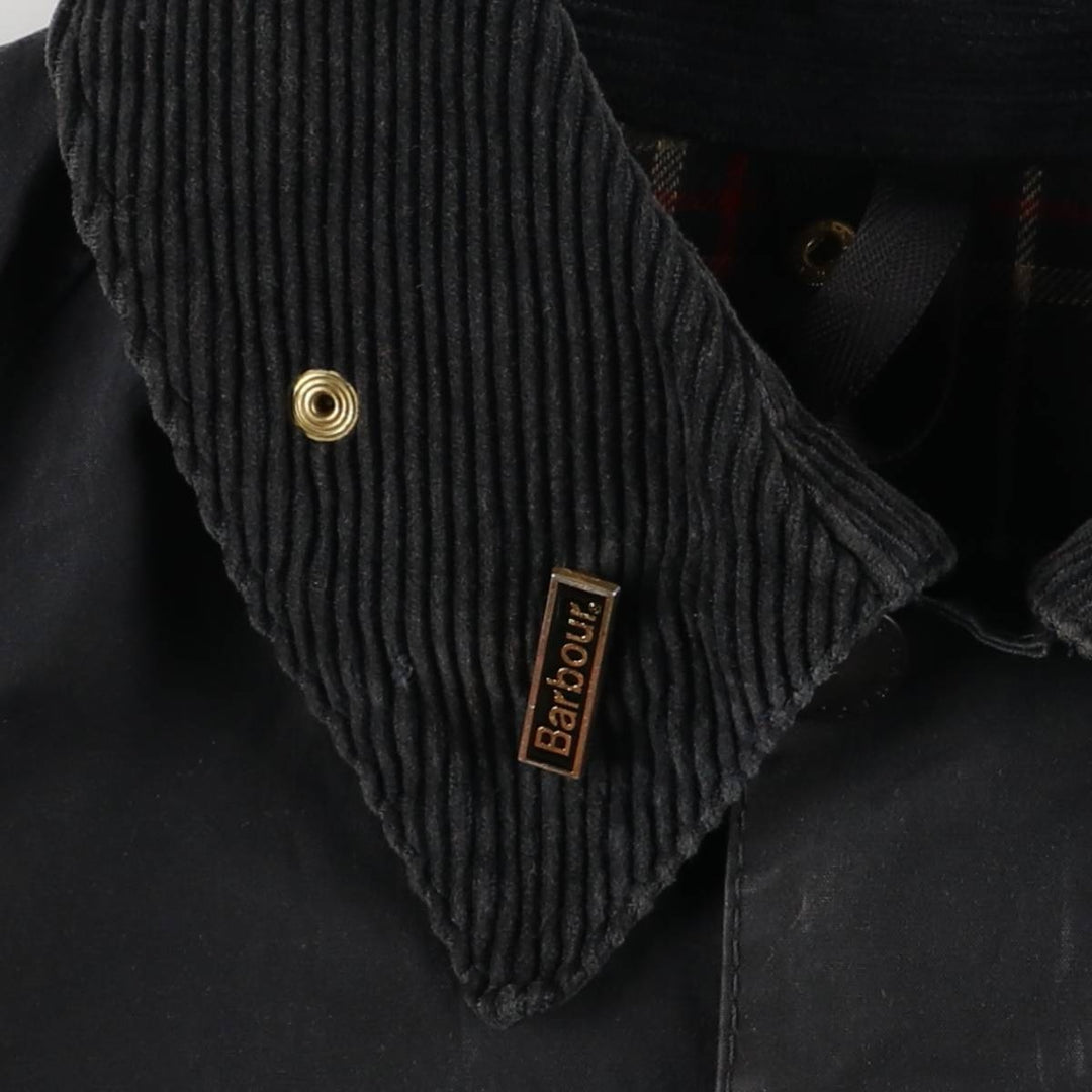 Vintage Barbour Beaufort 3rd Warrant Badged Oiled Hunting Jacket, Made in the UK, C38, Men's Size M cotton black type Vintage Second Hand