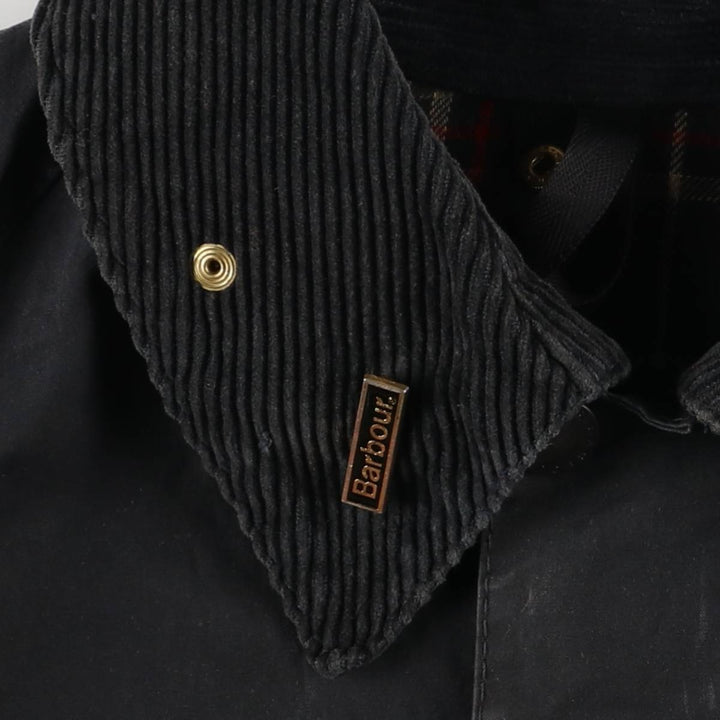 Vintage Barbour Beaufort 3rd Warrant Badged Oiled Hunting Jacket, Made in the UK, C38, Men's Size M cotton black type Vintage Second Hand