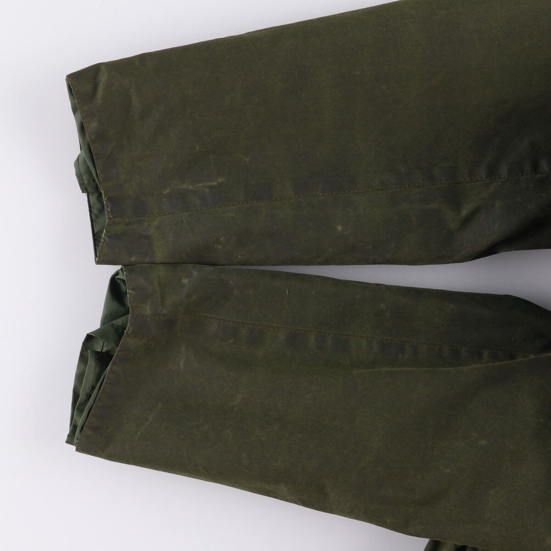 2000'S Barbour BORDER Waxed Cotton Oiled Jacket with Old 3 Warrant Badge, Made in the UK, C40, Men's Size M cotton Khaki type Vintage Second Hand