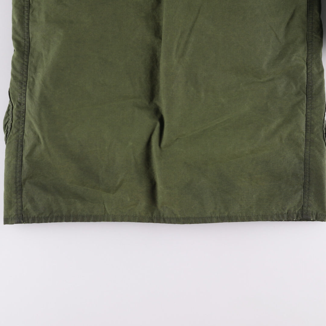 80s-90'S Barbour BORDER (formerly 3 Warrant) waxed cotton oiled jacket, Made in England, C36, Men's Size Small cotton Khaki type Vintage Second Hand