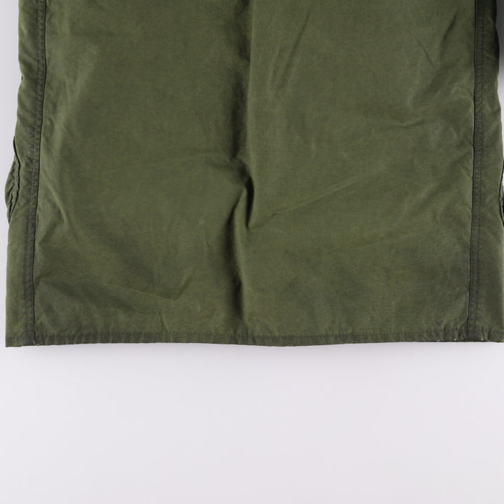 80s-90'S Barbour BORDER (formerly 3 Warrant) waxed cotton oiled jacket, Made in England, C36, Men's Size Small cotton Khaki type Vintage Second Hand
