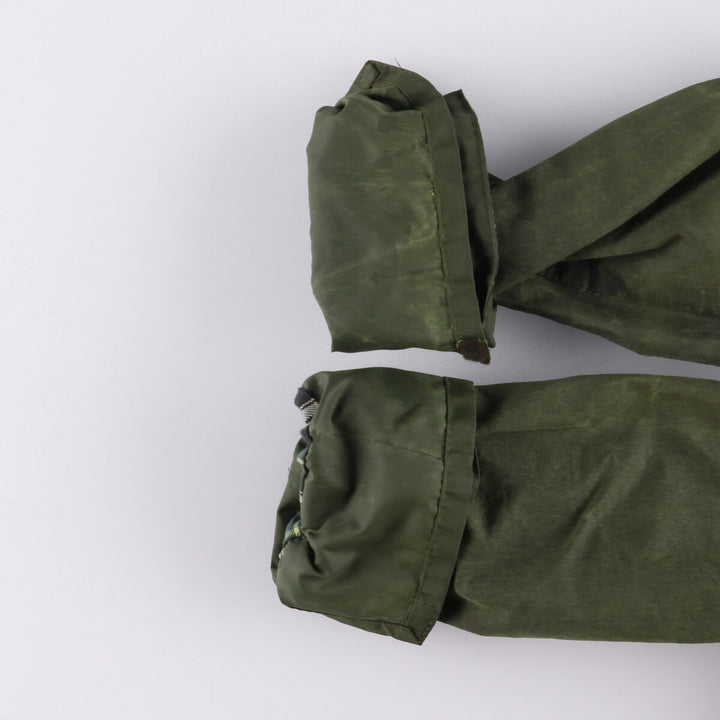 80s-90'S Barbour BORDER (formerly 3 Warrant) waxed cotton oiled jacket, Made in England, C36, Men's Size Small cotton Khaki type Vintage Second Hand