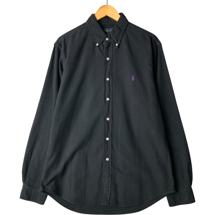Ralph Lauren Slim Fit Long Sleeve Button-Down Shirt, Men's Size L cotton black type Vintage Second Hand