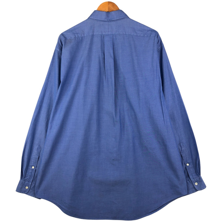 Ralph Lauren YARMOUTH short-sleeved button-down shirt, men's size XL cotton blue type Vintage Second Hand