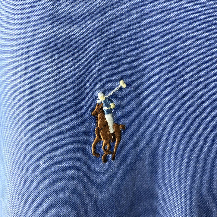 Ralph Lauren YARMOUTH short-sleeved button-down shirt, men's size XL cotton blue type Vintage Second Hand