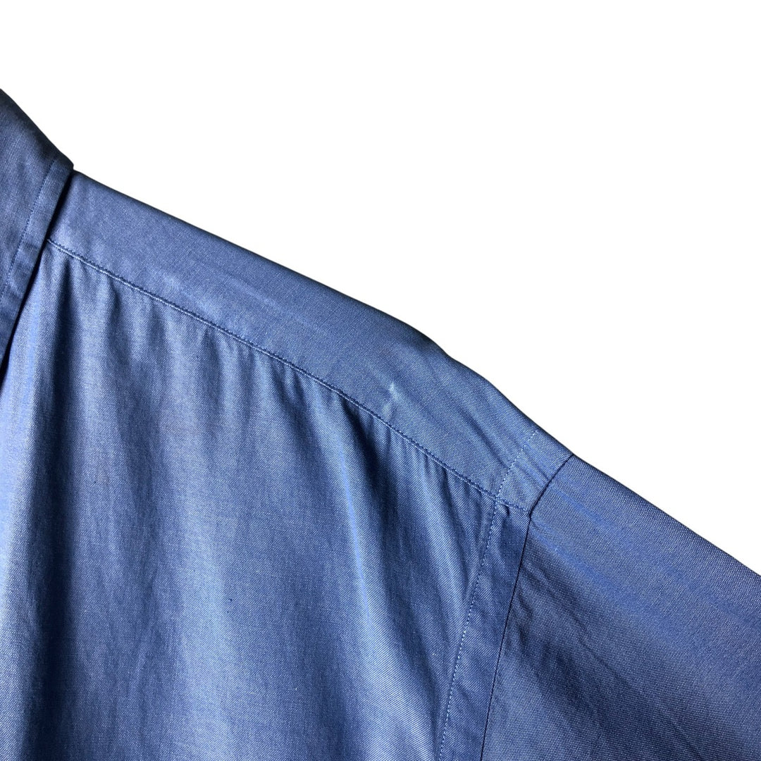 Ralph Lauren YARMOUTH short-sleeved button-down shirt, men's size XL cotton blue type Vintage Second Hand