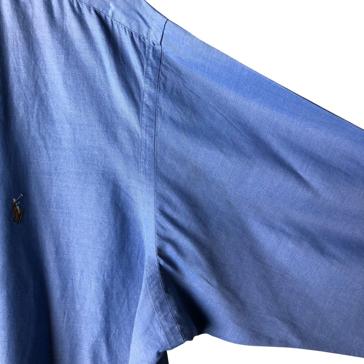 Ralph Lauren YARMOUTH short-sleeved button-down shirt, men's size XL cotton blue type Vintage Second Hand