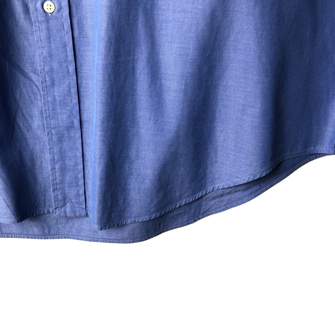 Ralph Lauren YARMOUTH short-sleeved button-down shirt, men's size XL cotton blue type Vintage Second Hand