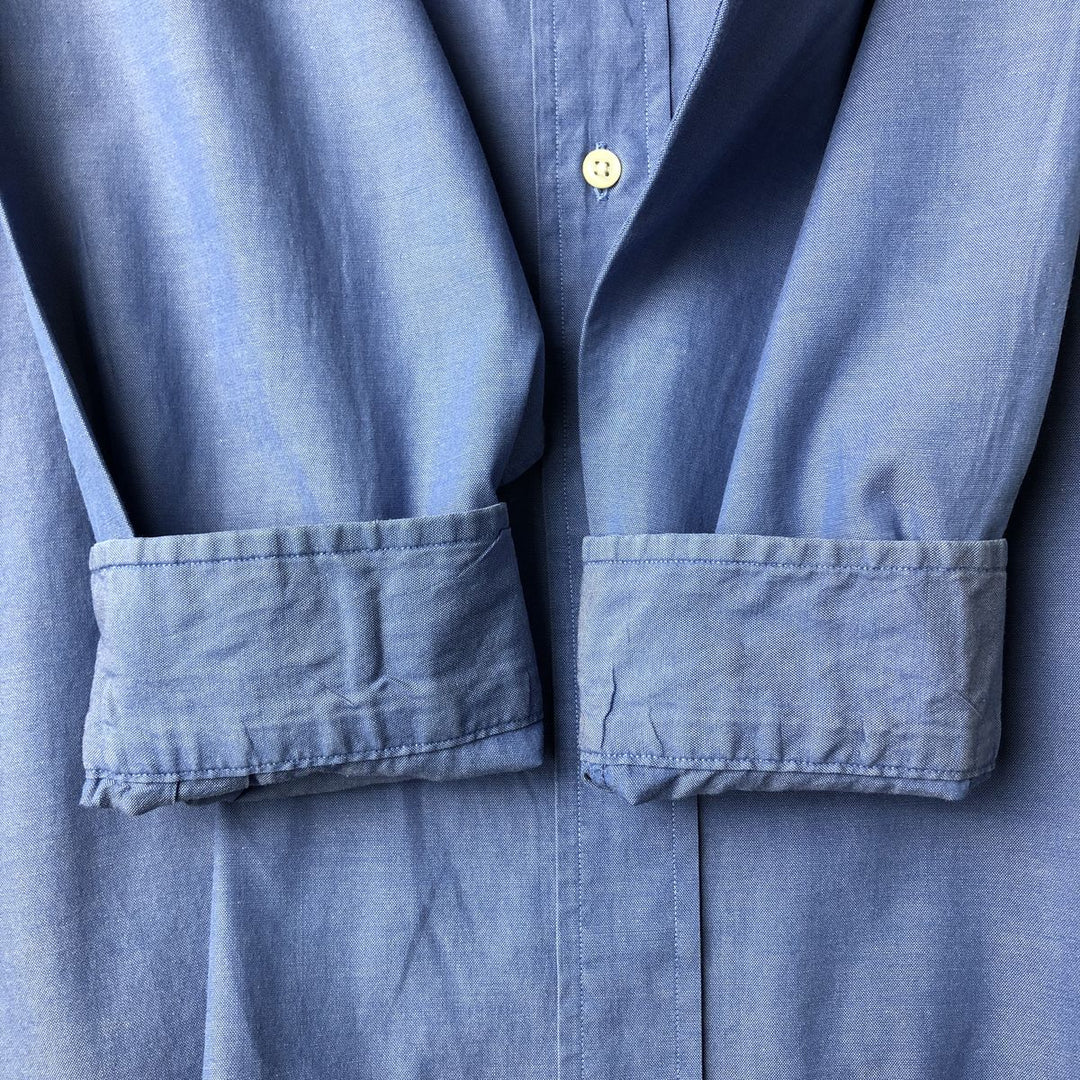 Ralph Lauren YARMOUTH short-sleeved button-down shirt, men's size XL cotton blue type Vintage Second Hand