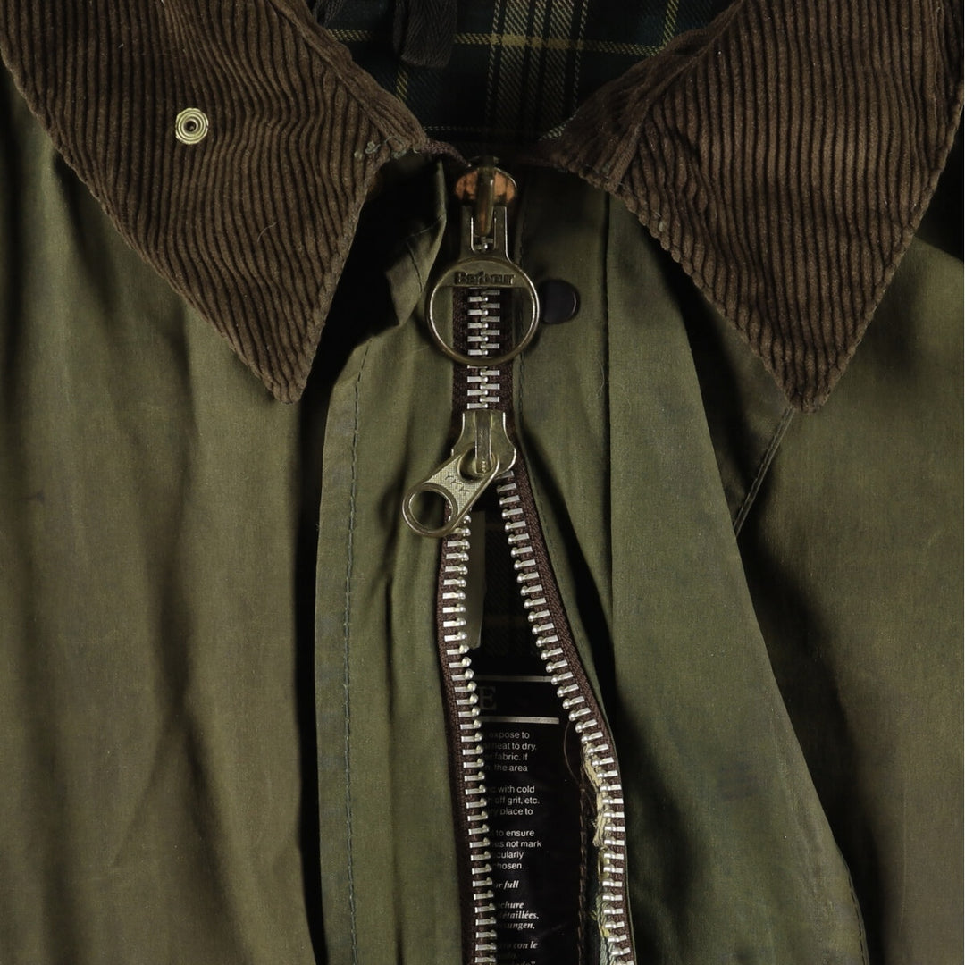 80s-90'S Barbour GAMEFAIR 3-Warrant Waxed Cotton Oiled Jacket, Made in England, C46, Men's XL cotton Khaki type Vintage Second Hand