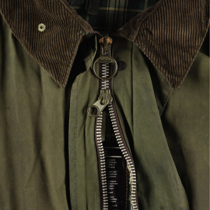 80s-90'S Barbour GAMEFAIR 3-Warrant Waxed Cotton Oiled Jacket, Made in England, C46, Men's XL cotton Khaki type Vintage Second Hand