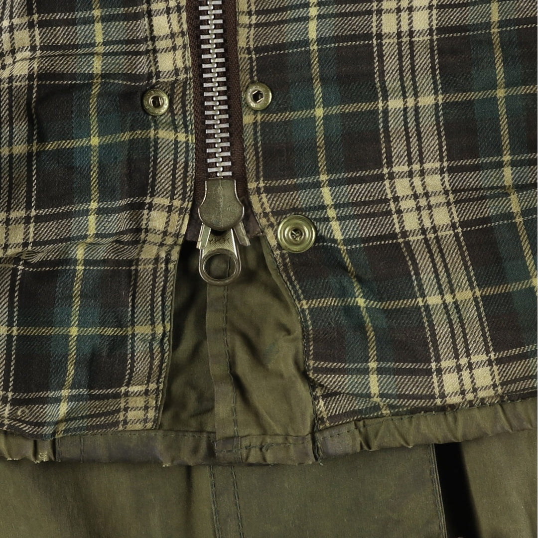 80s-90'S Barbour GAMEFAIR 3-Warrant Waxed Cotton Oiled Jacket, Made in England, C46, Men's XL cotton Khaki type Vintage Second Hand