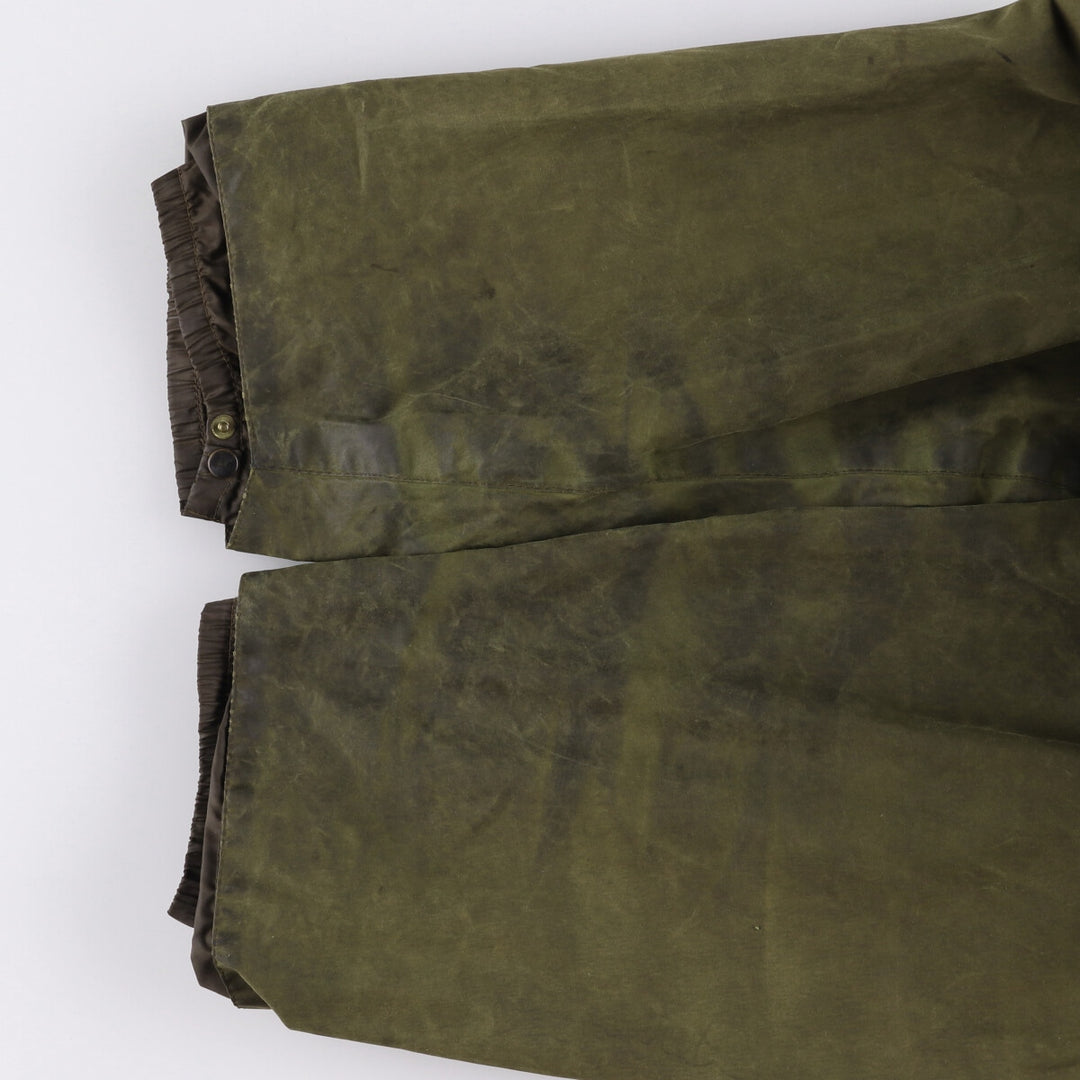 80s-90'S Barbour GAMEFAIR 3-Warrant Waxed Cotton Oiled Jacket, Made in England, C46, Men's XL cotton Khaki type Vintage Second Hand