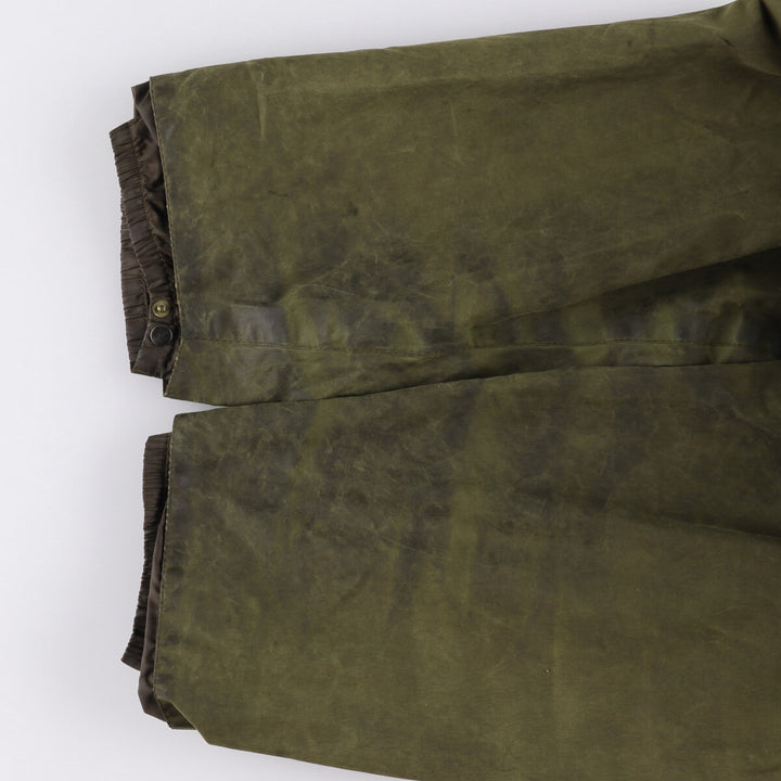 80s-90'S Barbour GAMEFAIR 3-Warrant Waxed Cotton Oiled Jacket, Made in England, C46, Men's XL cotton Khaki type Vintage Second Hand
