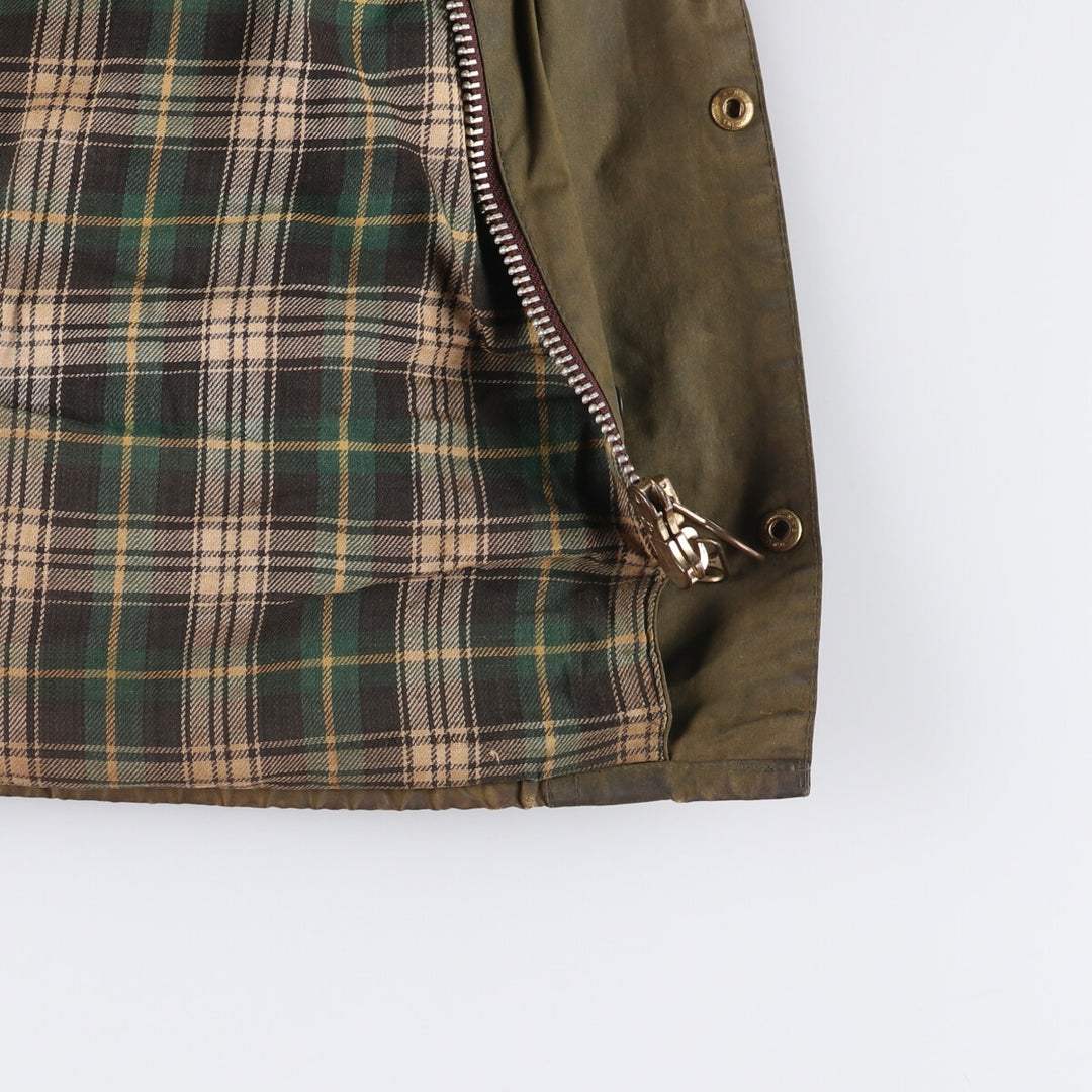 80s-90'S Barbour GAMEFAIR 3-Warrant Waxed Cotton Oiled Jacket, Made in England, C46, Men's XL cotton Khaki type Vintage Second Hand