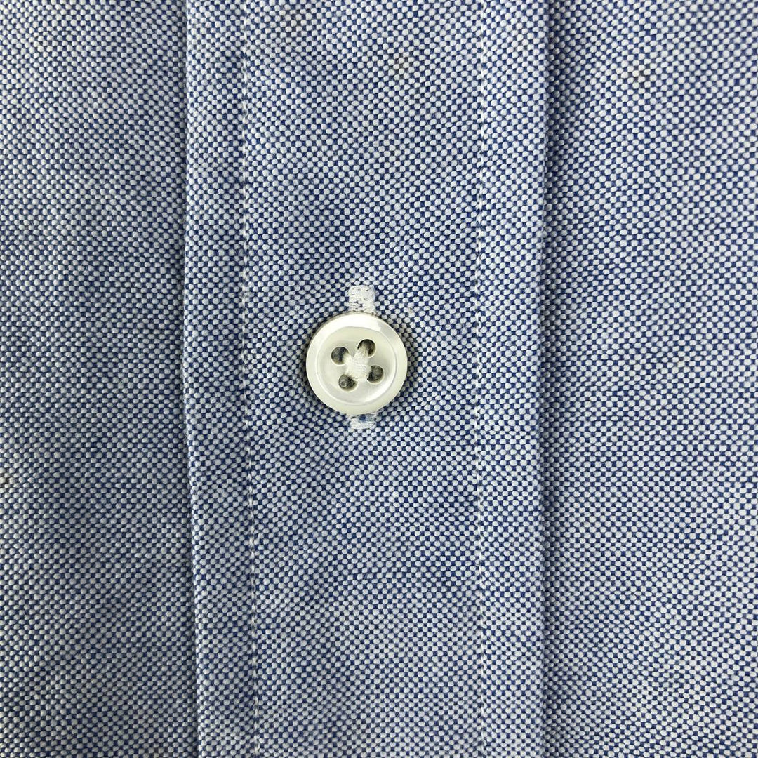 Ralph Lauren pullover half-button long-sleeved button-down shirt, men's size M cotton Blue type light blue Vintage Second Hand