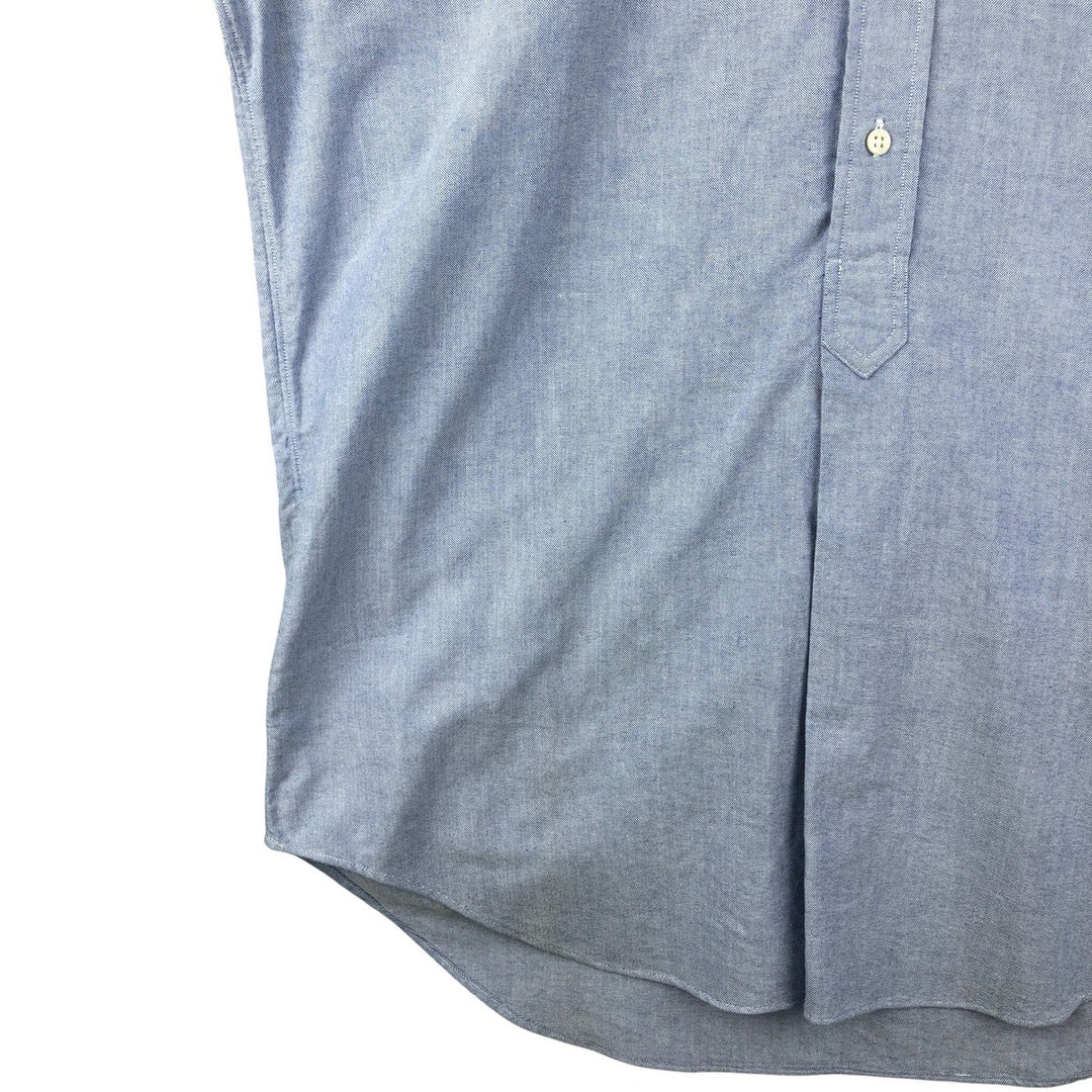 Ralph Lauren pullover half-button long-sleeved button-down shirt, men's size M cotton Blue type light blue Vintage Second Hand