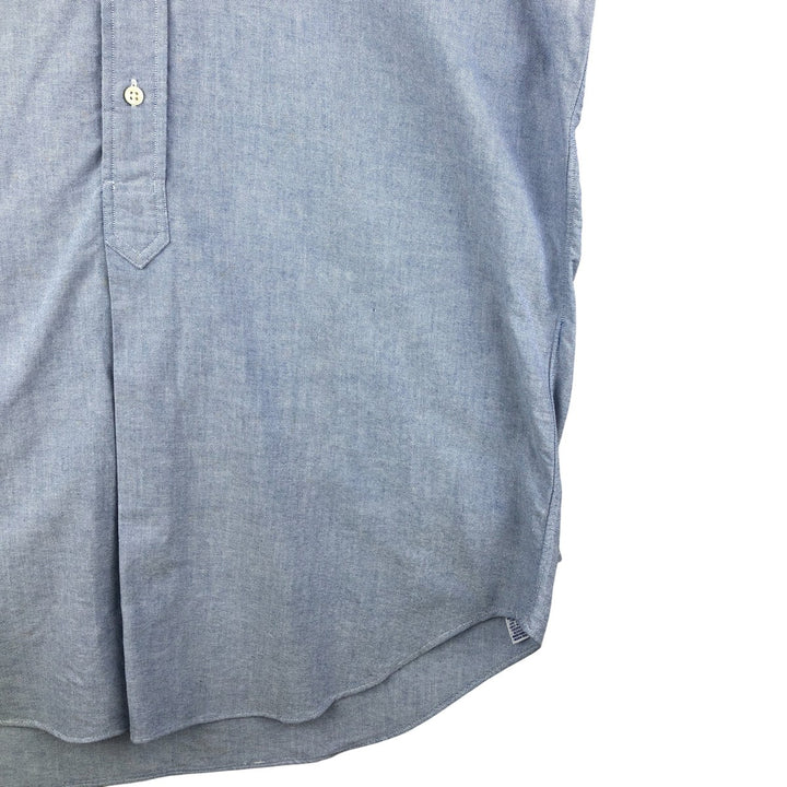 Ralph Lauren pullover half-button long-sleeved button-down shirt, men's size M cotton Blue type light blue Vintage Second Hand