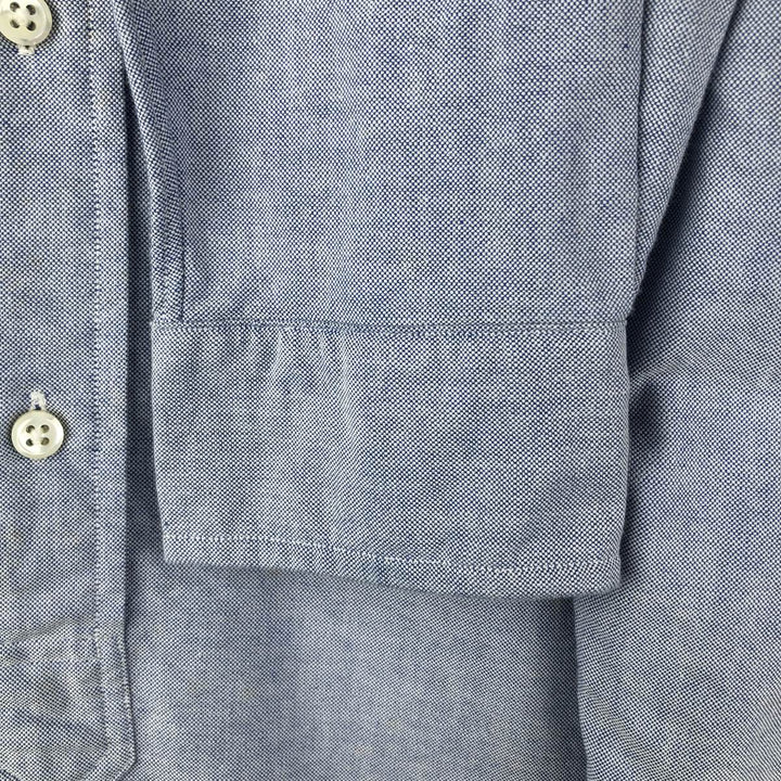 Ralph Lauren pullover half-button long-sleeved button-down shirt, men's size M cotton Blue type light blue Vintage Second Hand