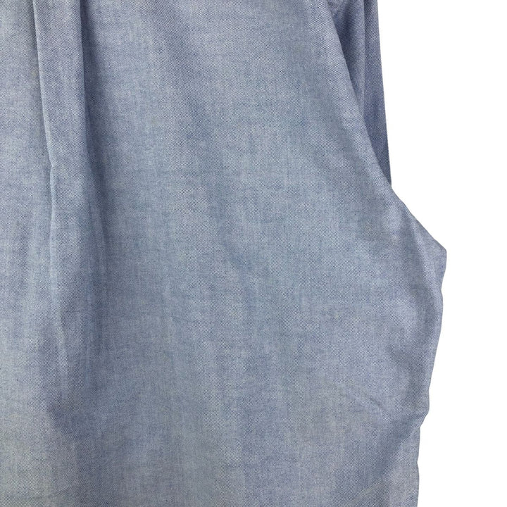 Ralph Lauren pullover half-button long-sleeved button-down shirt, men's size M cotton Blue type light blue Vintage Second Hand