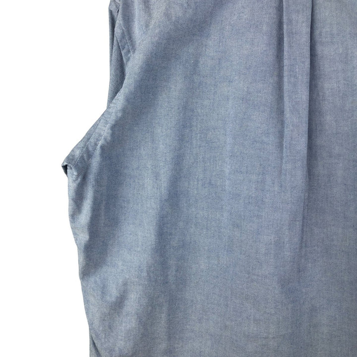 Ralph Lauren pullover half-button long-sleeved button-down shirt, men's size M cotton Blue type light blue Vintage Second Hand