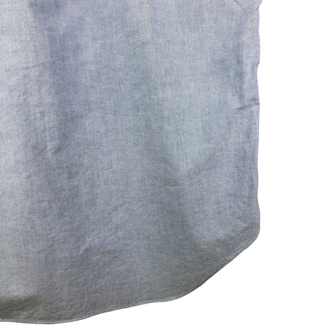 Ralph Lauren pullover half-button long-sleeved button-down shirt, men's size M cotton Blue type light blue Vintage Second Hand