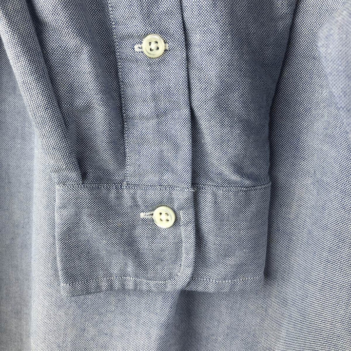 Ralph Lauren pullover half-button long-sleeved button-down shirt, men's size M cotton Blue type light blue Vintage Second Hand