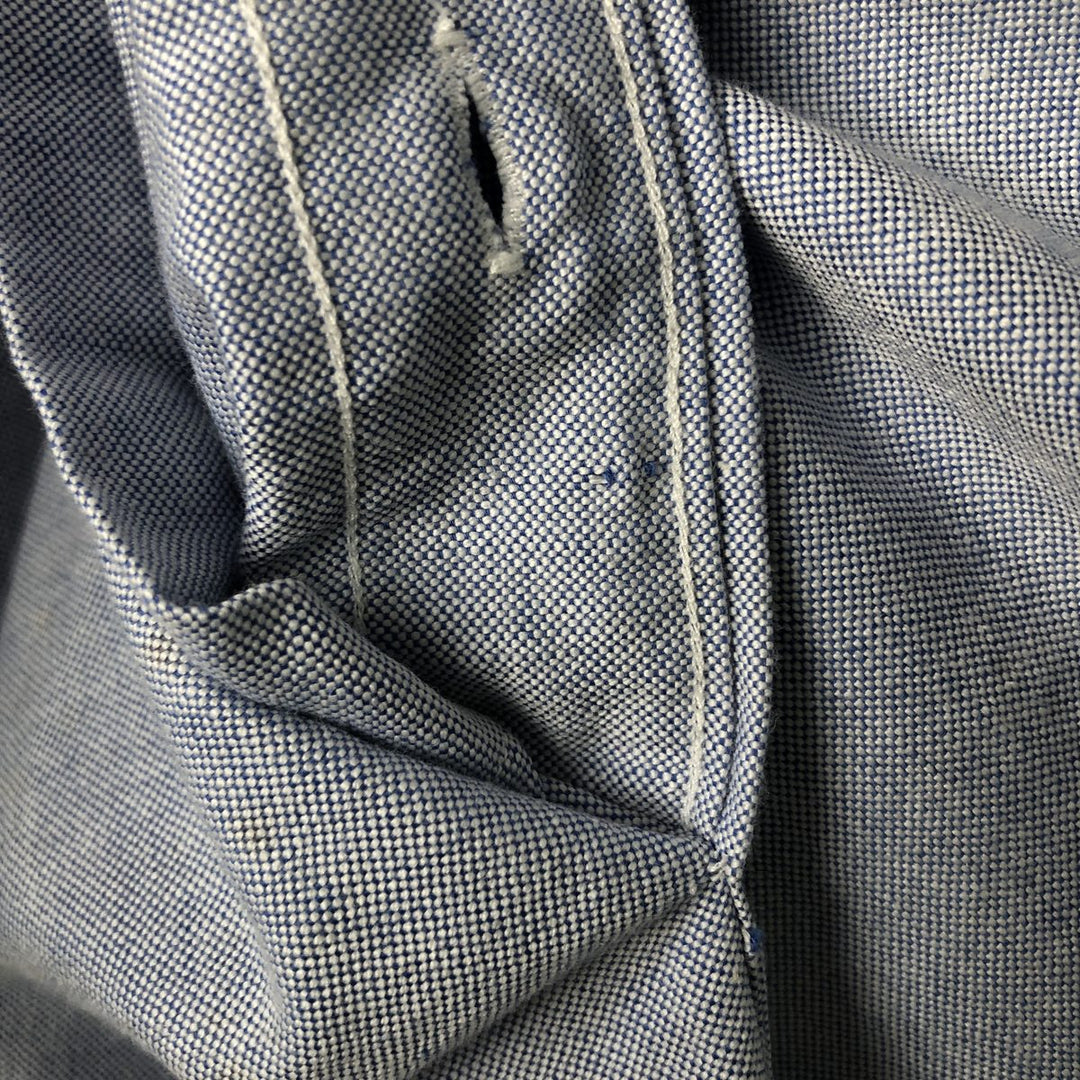 Ralph Lauren pullover half-button long-sleeved button-down shirt, men's size M cotton Blue type light blue Vintage Second Hand