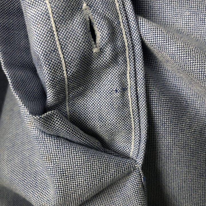 Ralph Lauren pullover half-button long-sleeved button-down shirt, men's size M cotton Blue type light blue Vintage Second Hand