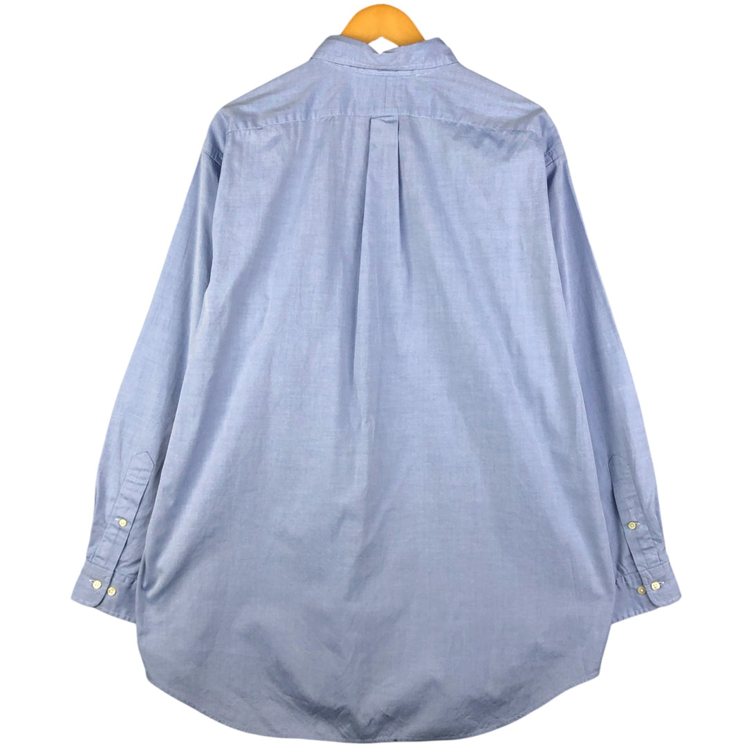 Ralph Lauren YARMOUTH long sleeve button down shirt, men's XL size cotton Blue type light blue Vintage Second Hand