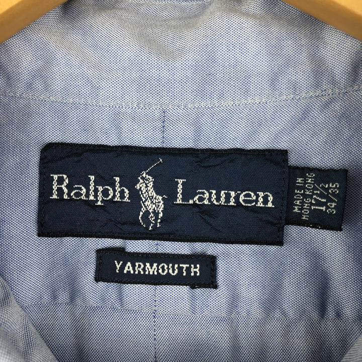 Ralph Lauren YARMOUTH long sleeve button down shirt, men's XL size cotton Blue type light blue Vintage Second Hand