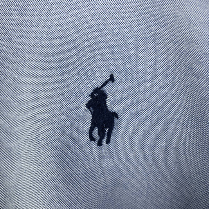 Ralph Lauren YARMOUTH long sleeve button down shirt, men's XL size cotton Blue type light blue Vintage Second Hand