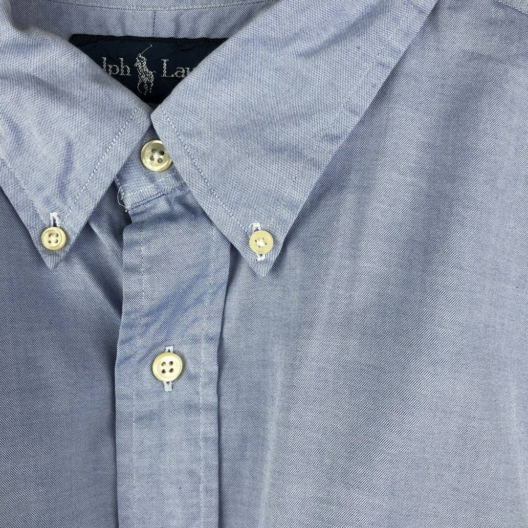 Ralph Lauren YARMOUTH long sleeve button down shirt, men's XL size cotton Blue type light blue Vintage Second Hand