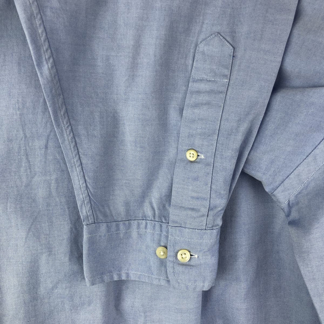 Ralph Lauren YARMOUTH long sleeve button down shirt, men's XL size cotton Blue type light blue Vintage Second Hand